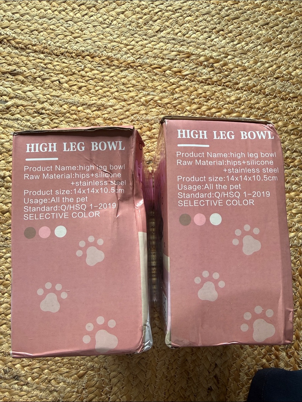 NIB High Leg Bowl for Pets - Pink Set of 2 - Picture 4 of 6